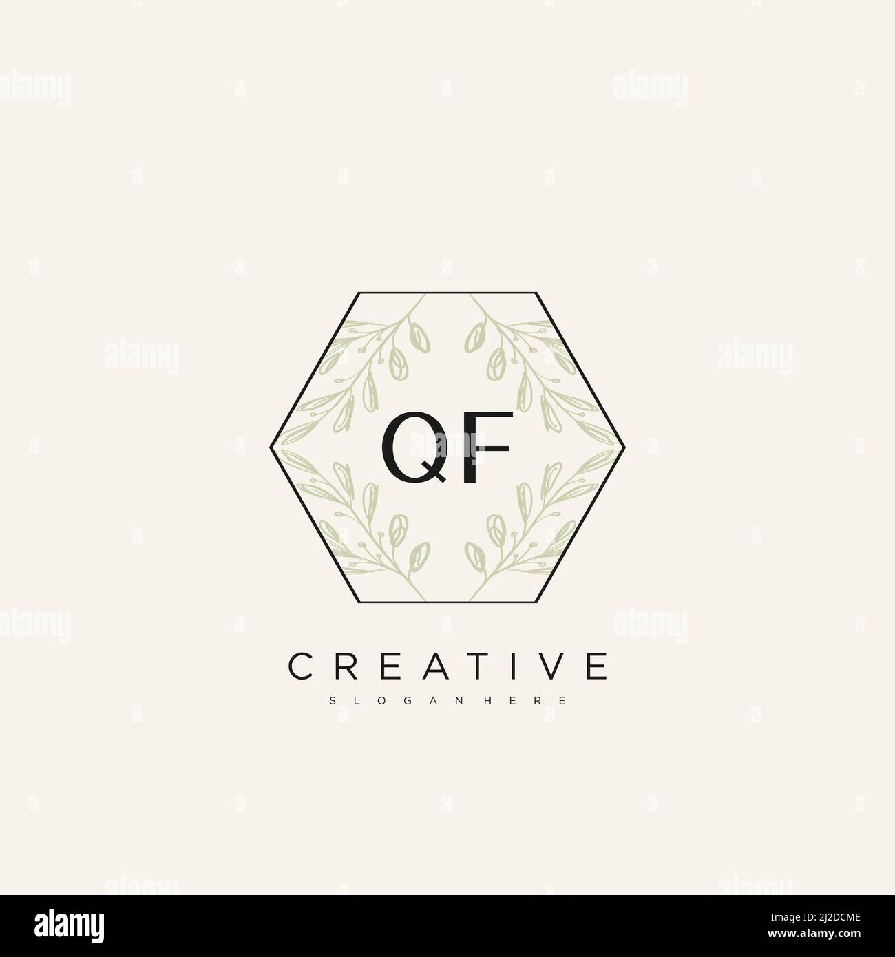 QF Initial Letter Flower Logo Template Vector premium vector Stock Vector