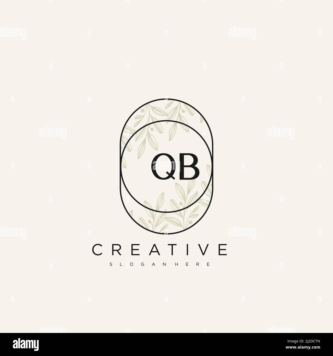 QB Initial Letter Flower Logo Template Vector premium vector Stock Vector