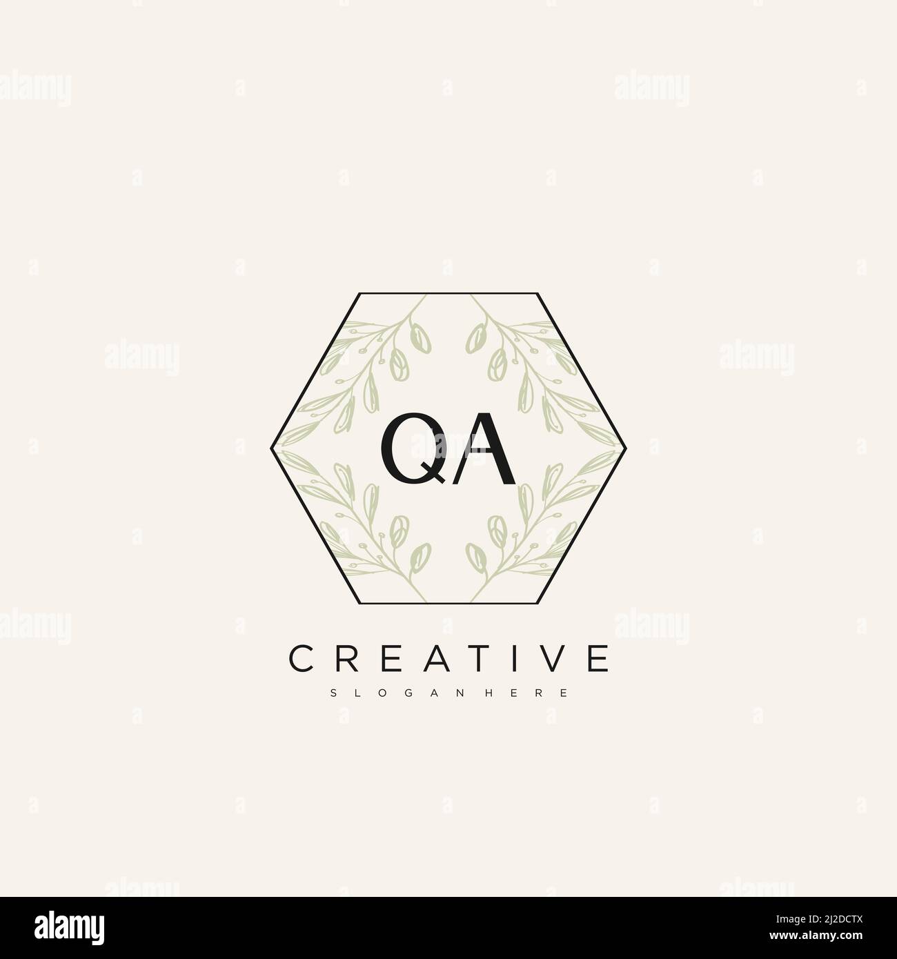 QA Initial Letter Flower Logo Template Vector premium vector Stock Vector