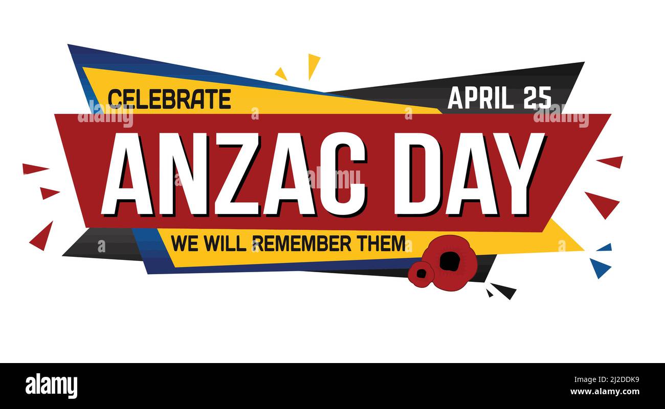 Anzac day banner design on white background, vector illustration Stock Vector