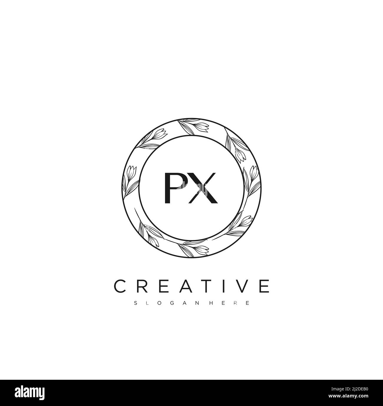 PX Initial Letter Flower Logo Template Vector premium vector Stock Vector