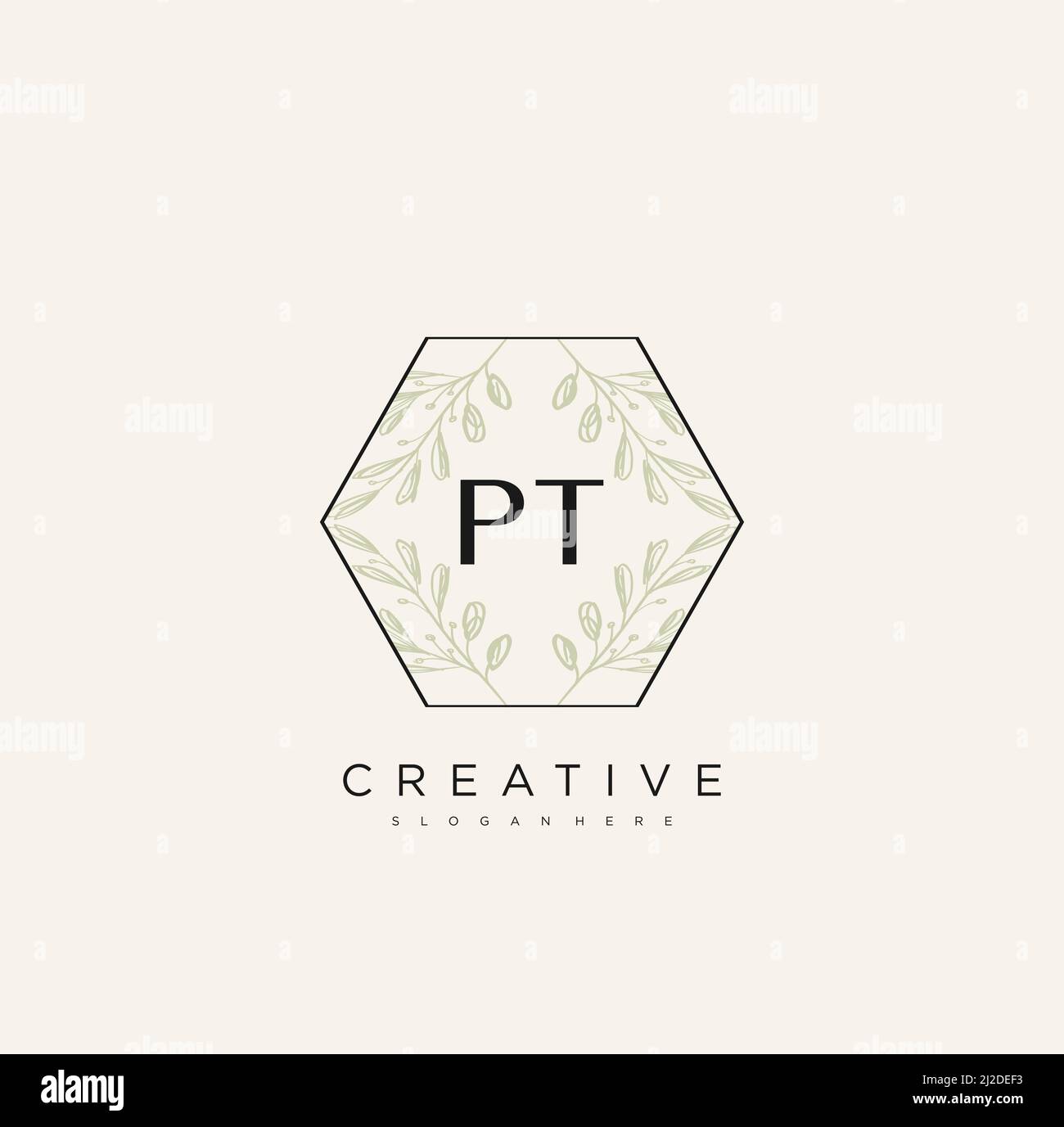 PT Initial Letter Flower Logo Template Vector premium vector Stock Vector