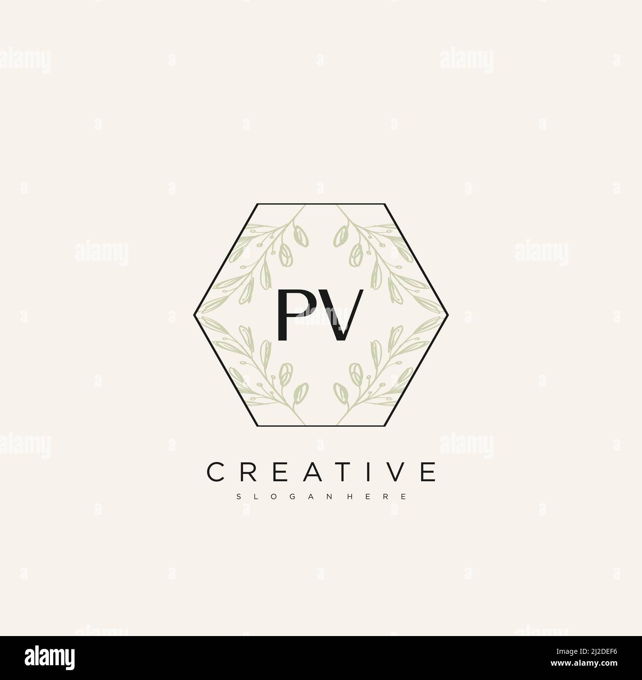 PV Initial Letter Flower Logo Template Vector premium vector Stock Vector