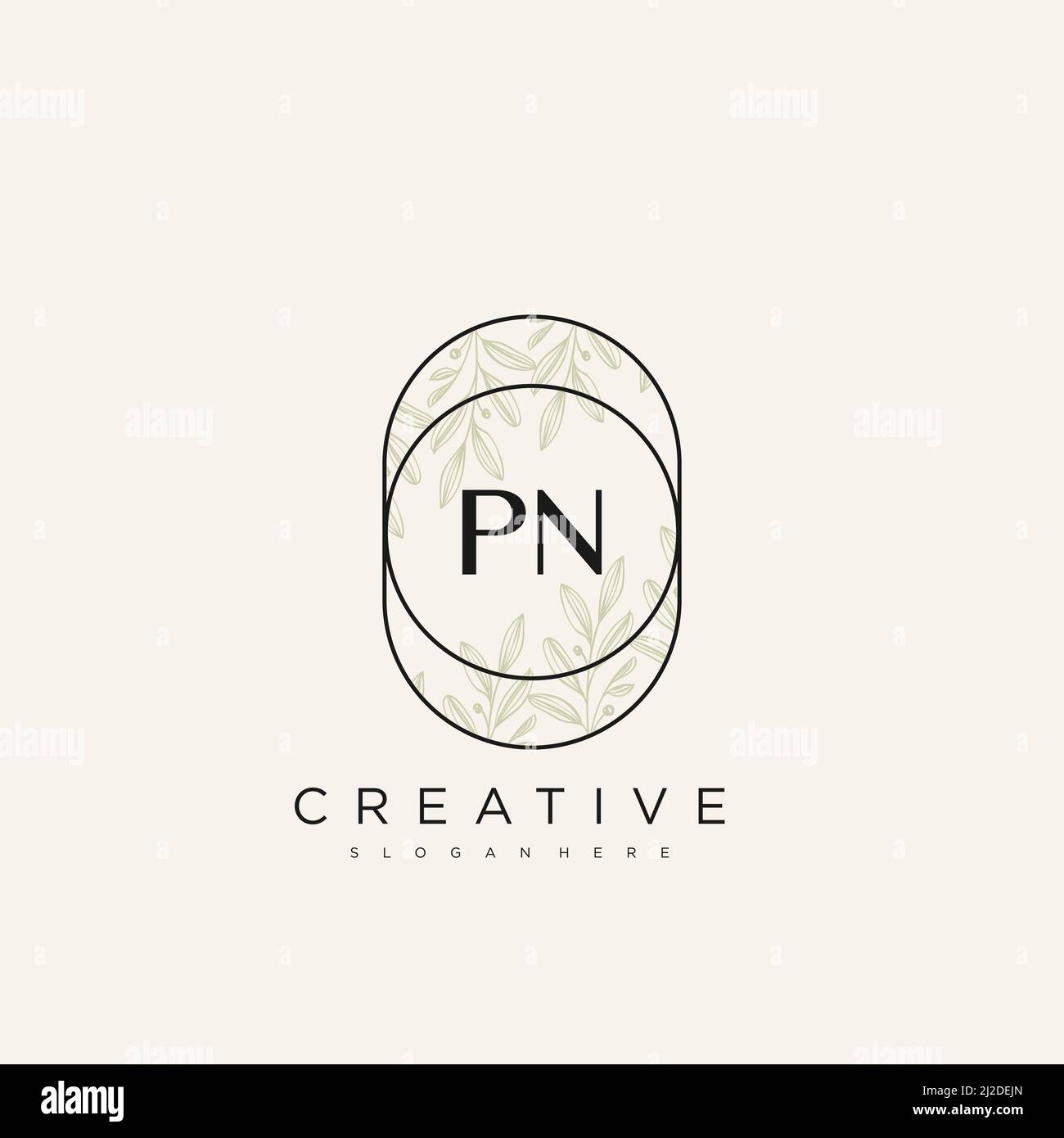 PN Initial Letter Flower Logo Template Vector premium vector Stock Vector