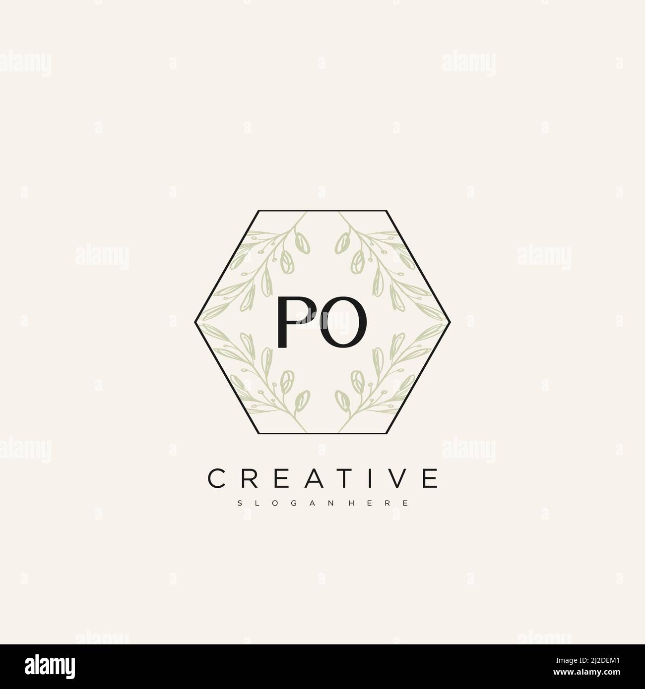 PO Initial Letter Flower Logo Template Vector premium vector Stock Vector