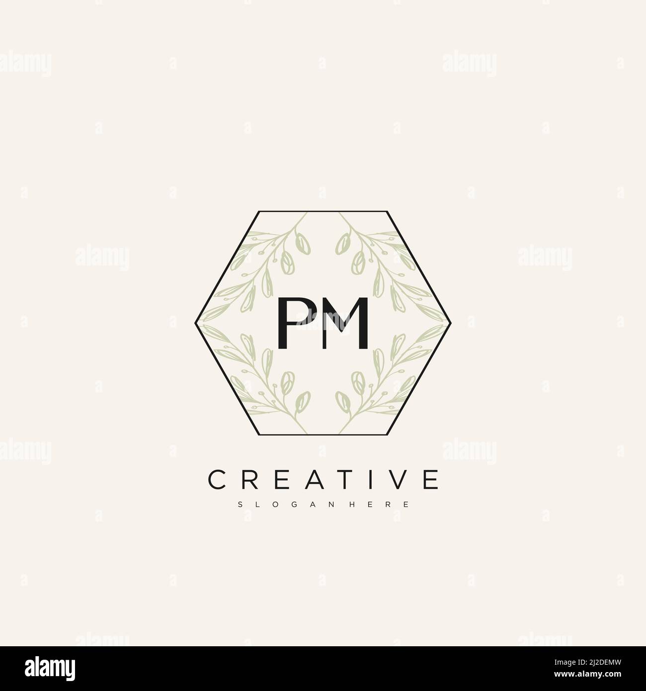 Initial letter pm creative elegant logo template Vector Image