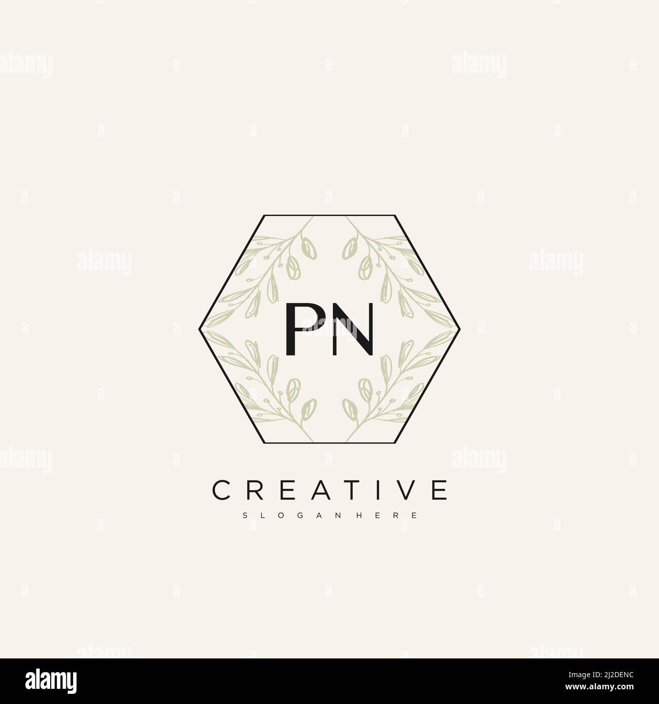 PN Initial Letter Flower Logo Template Vector premium vector Stock Vector