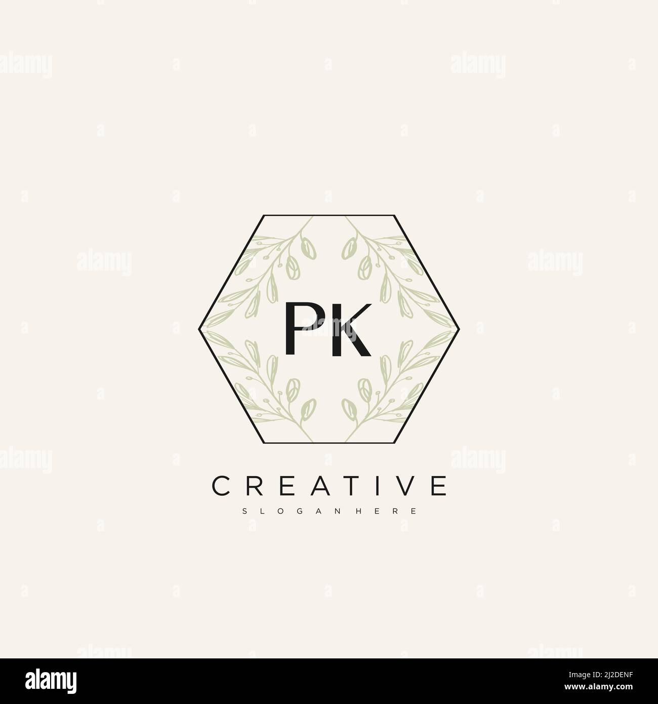 PK Initial Letter Flower Logo Template Vector premium vector Stock Vector