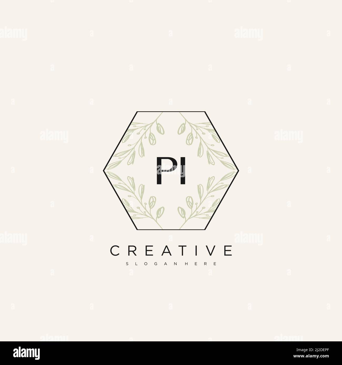PI Initial Letter Flower Logo Template Vector premium vector Stock Vector