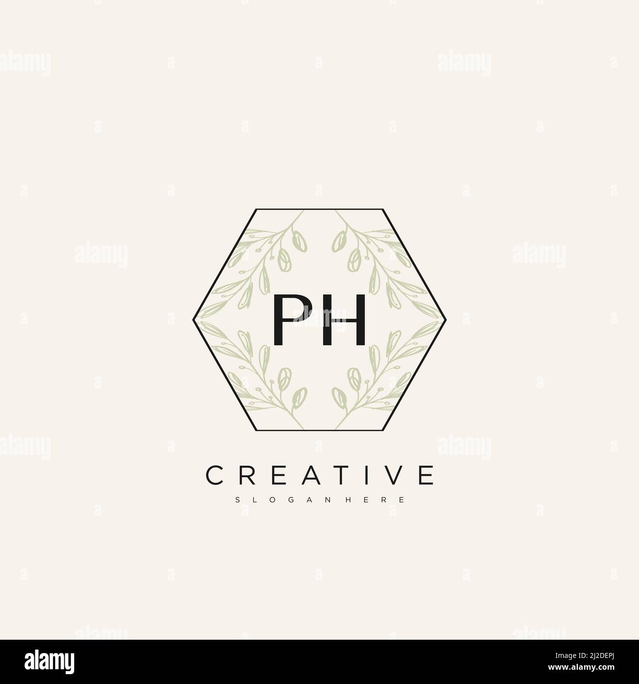 PH Initial Letter Flower Logo Template Vector premium vector Stock Vector