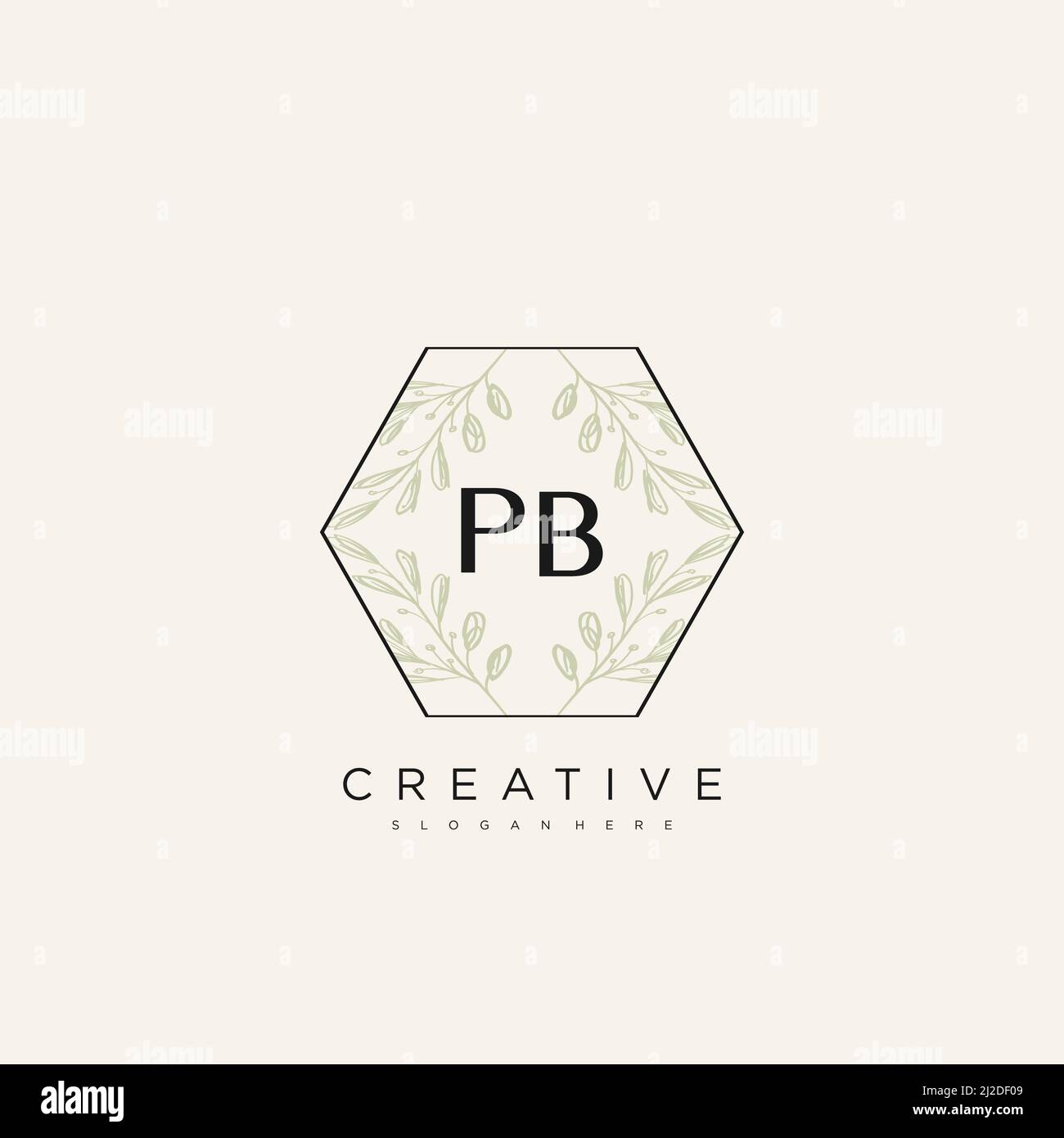PB Initial Letter Flower Logo Template Vector premium vector Stock Vector