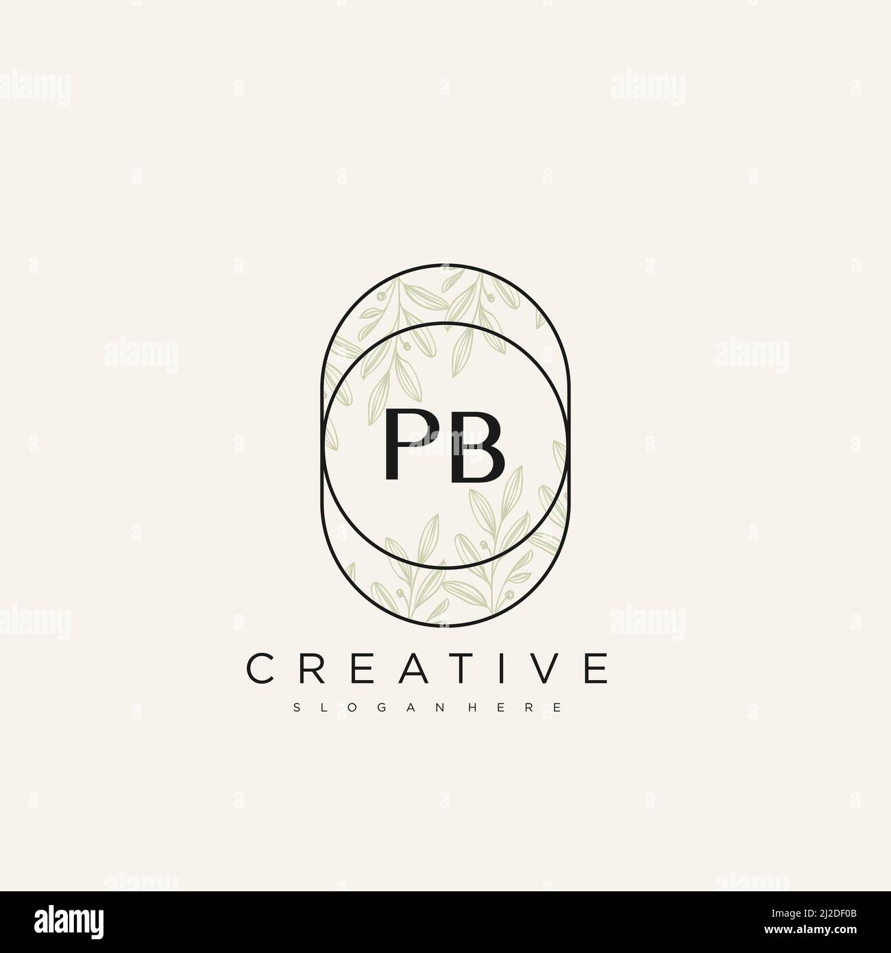 PB Initial Letter Flower Logo Template Vector premium vector Stock Vector