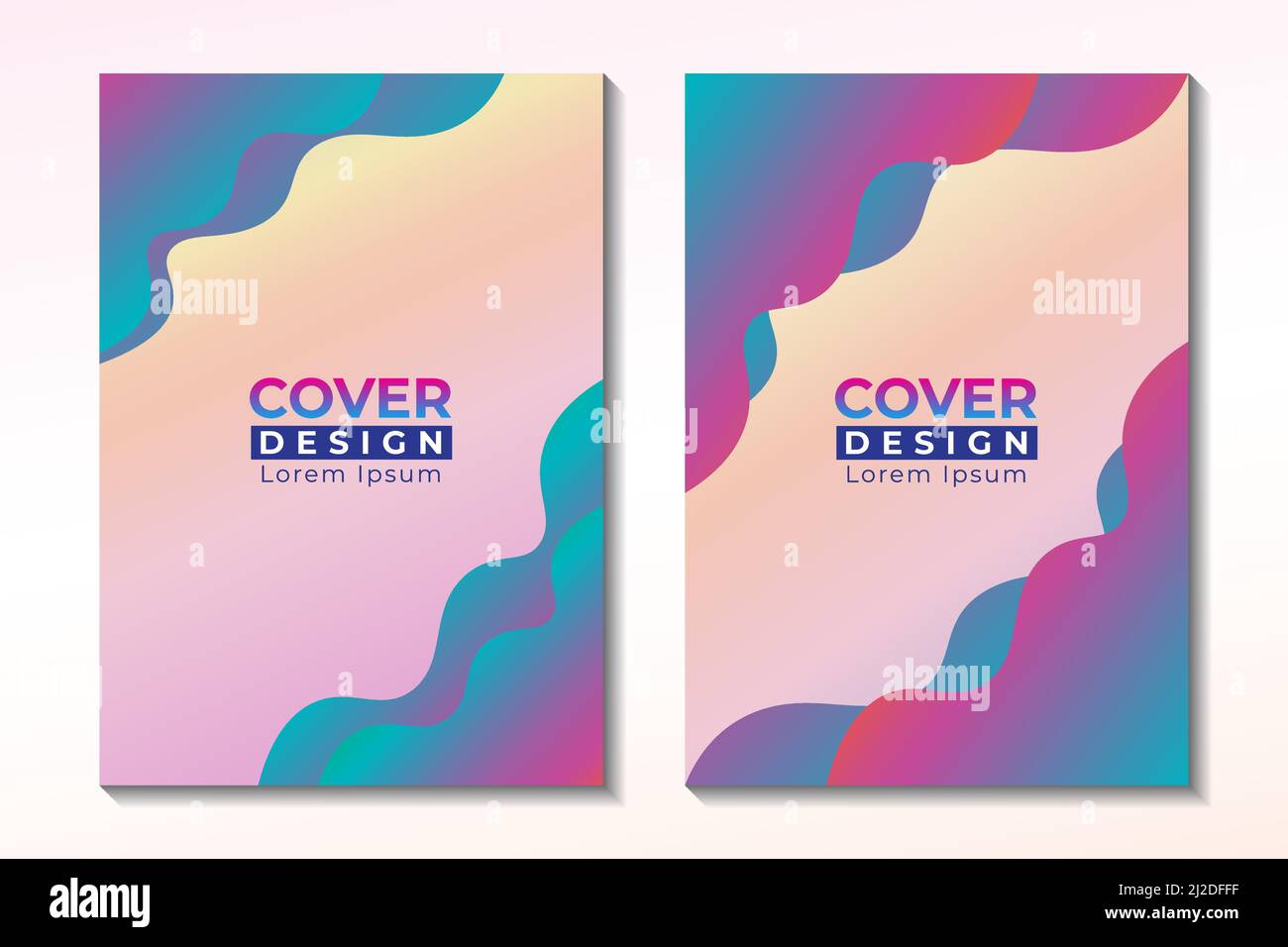 Abstract Liquid Cover Design Template. Neon Multicolor Gradient Stock Vector
