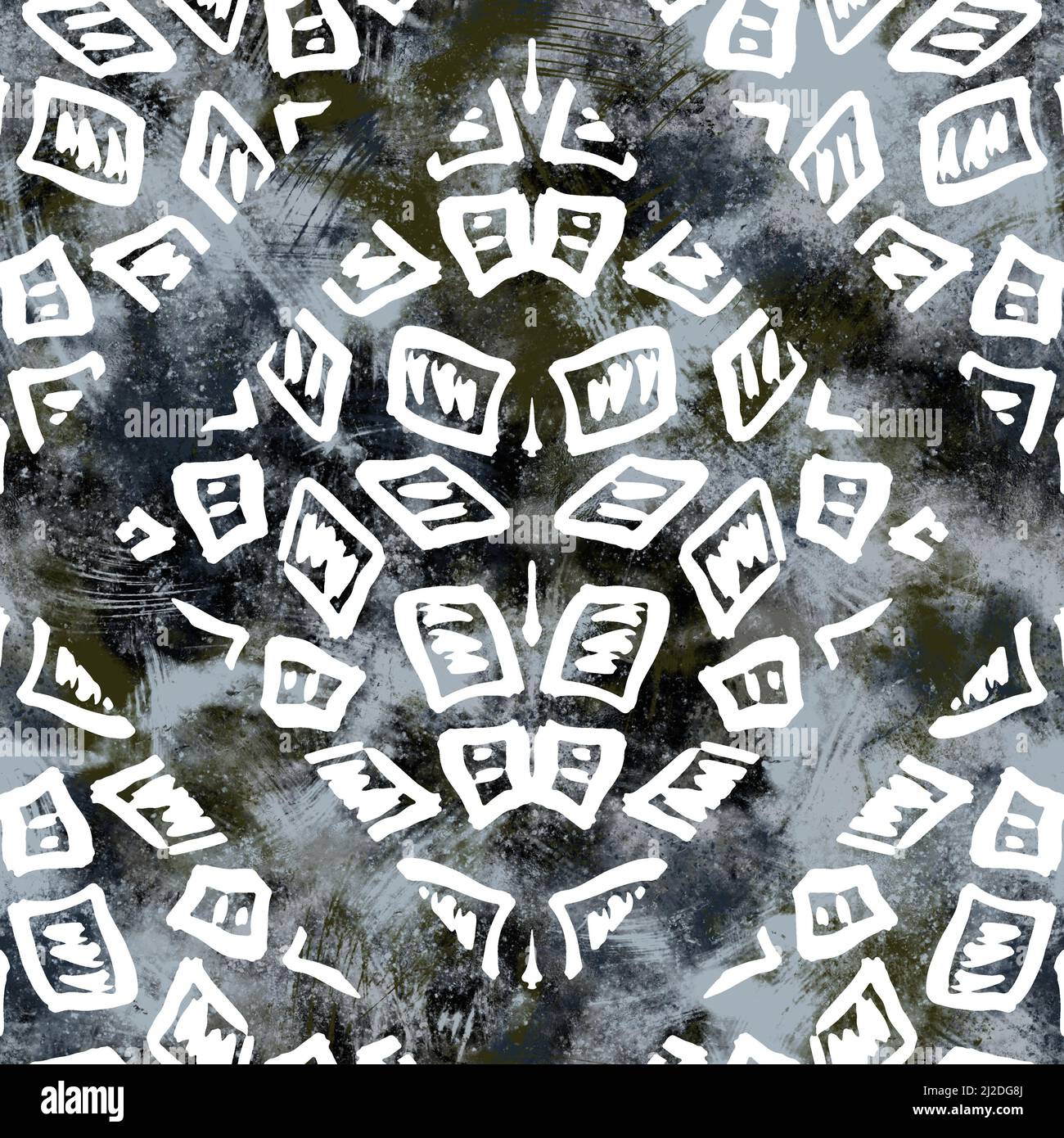 Seamless neutral and white grungy classic abstract surface pattern ...
