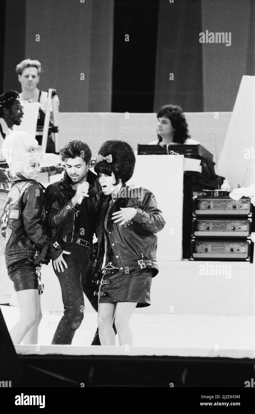 Wham. The Farewell Concert at Wembley Stadium, London England28th June 1986. Stock Photo