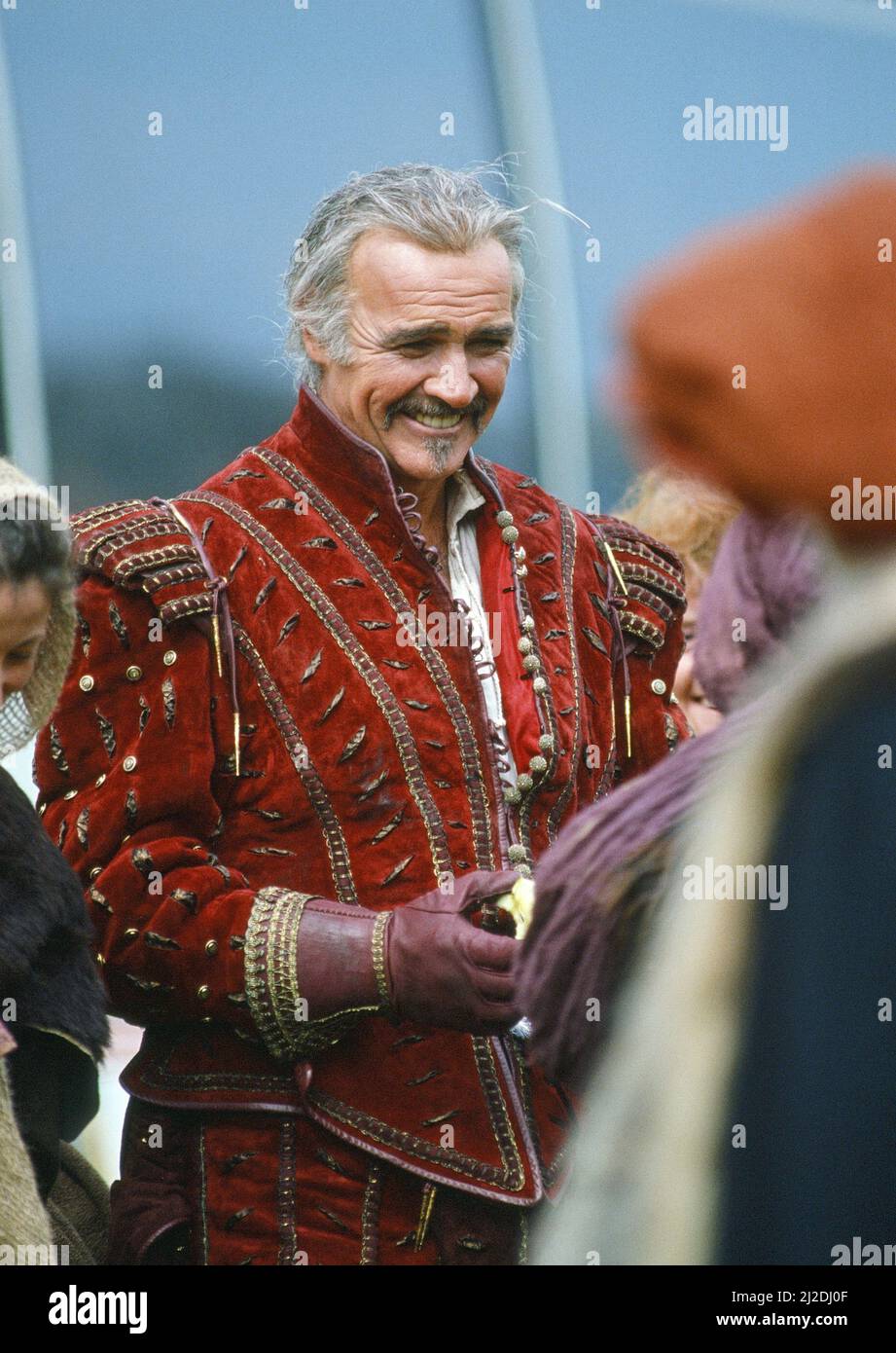 Sean Connery during the filming of Highlander film. Circa May 1985