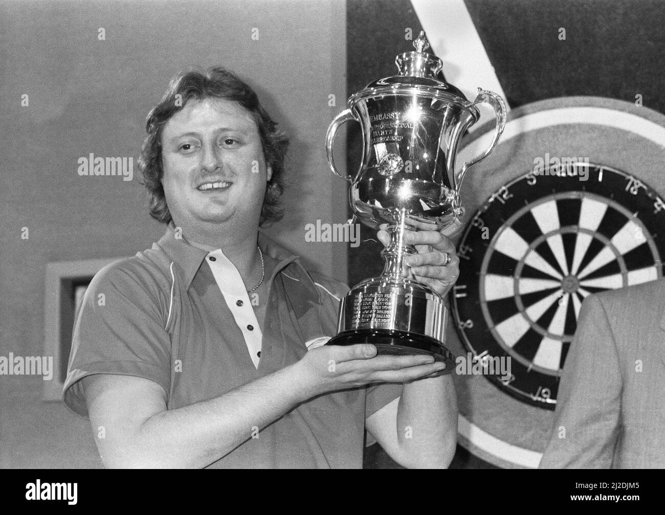 British dart player Eric Bristow celebrates his victory in the Embassy Darts World Championship