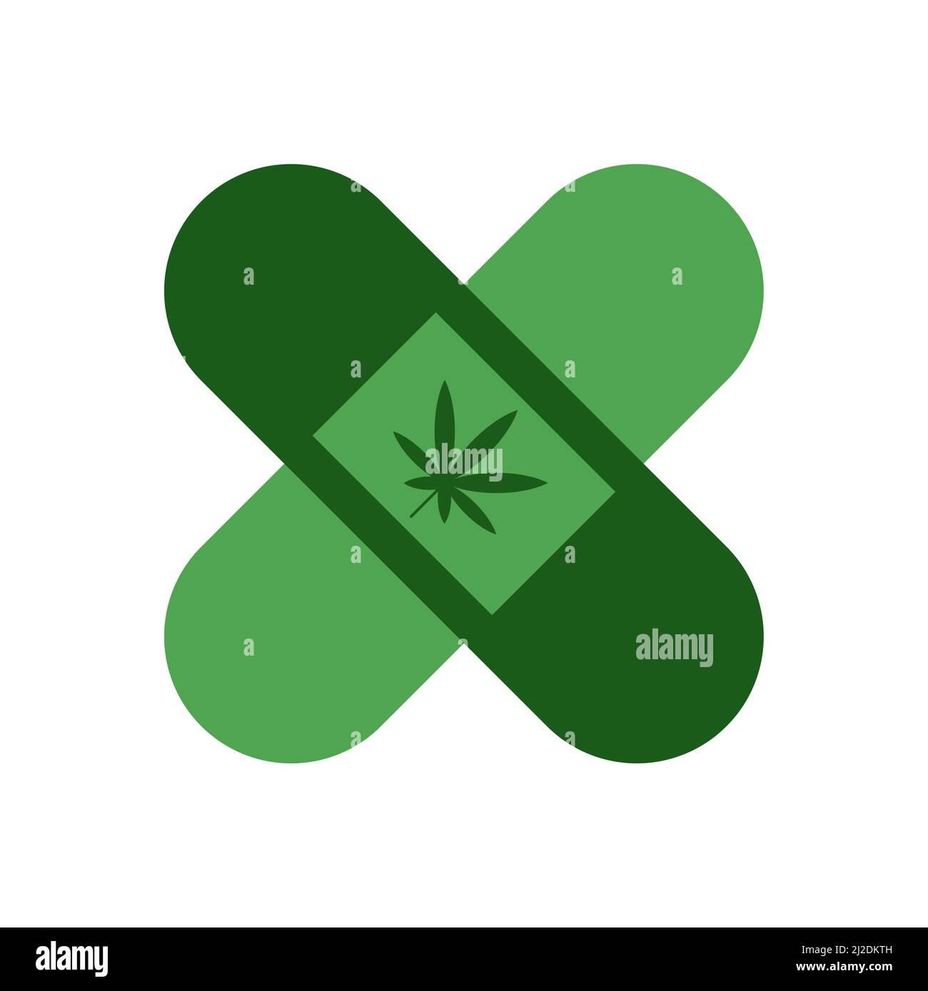 Cannabis plaster vector icon on white background Stock Vector