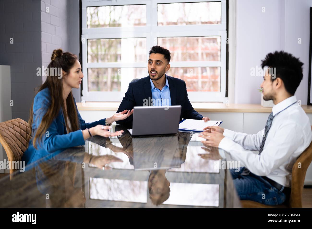 Aggressive Family Dispute With Lawyer. Angry Fighting Couples Stock
