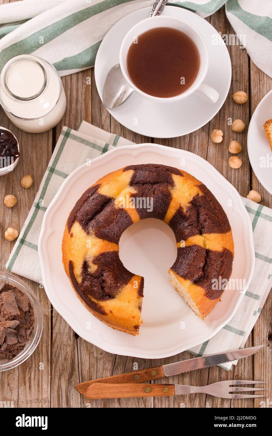 Marble ring cake Stock Photo Alamy