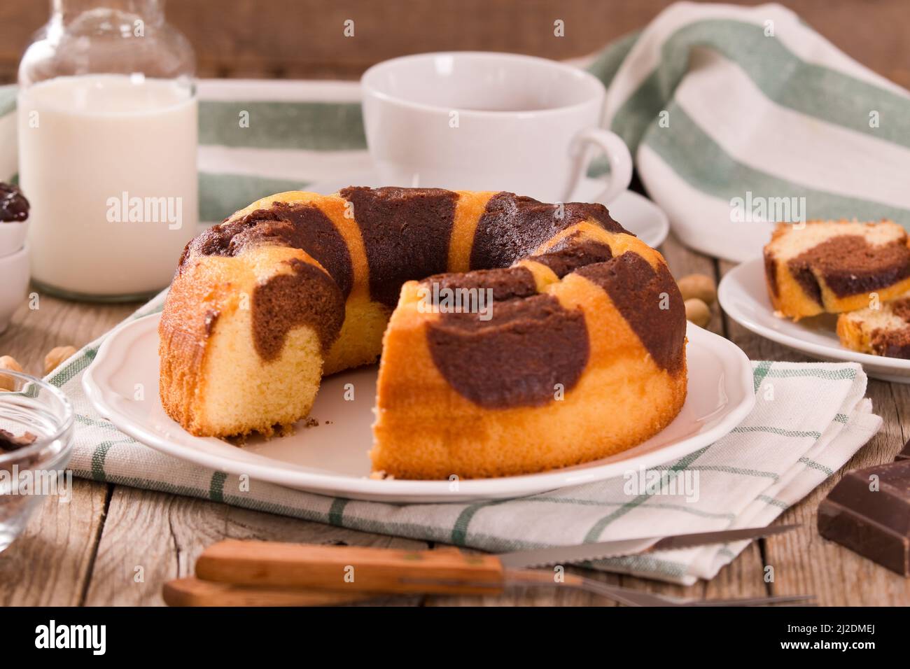 Marble ring cake Stock Photo Alamy
