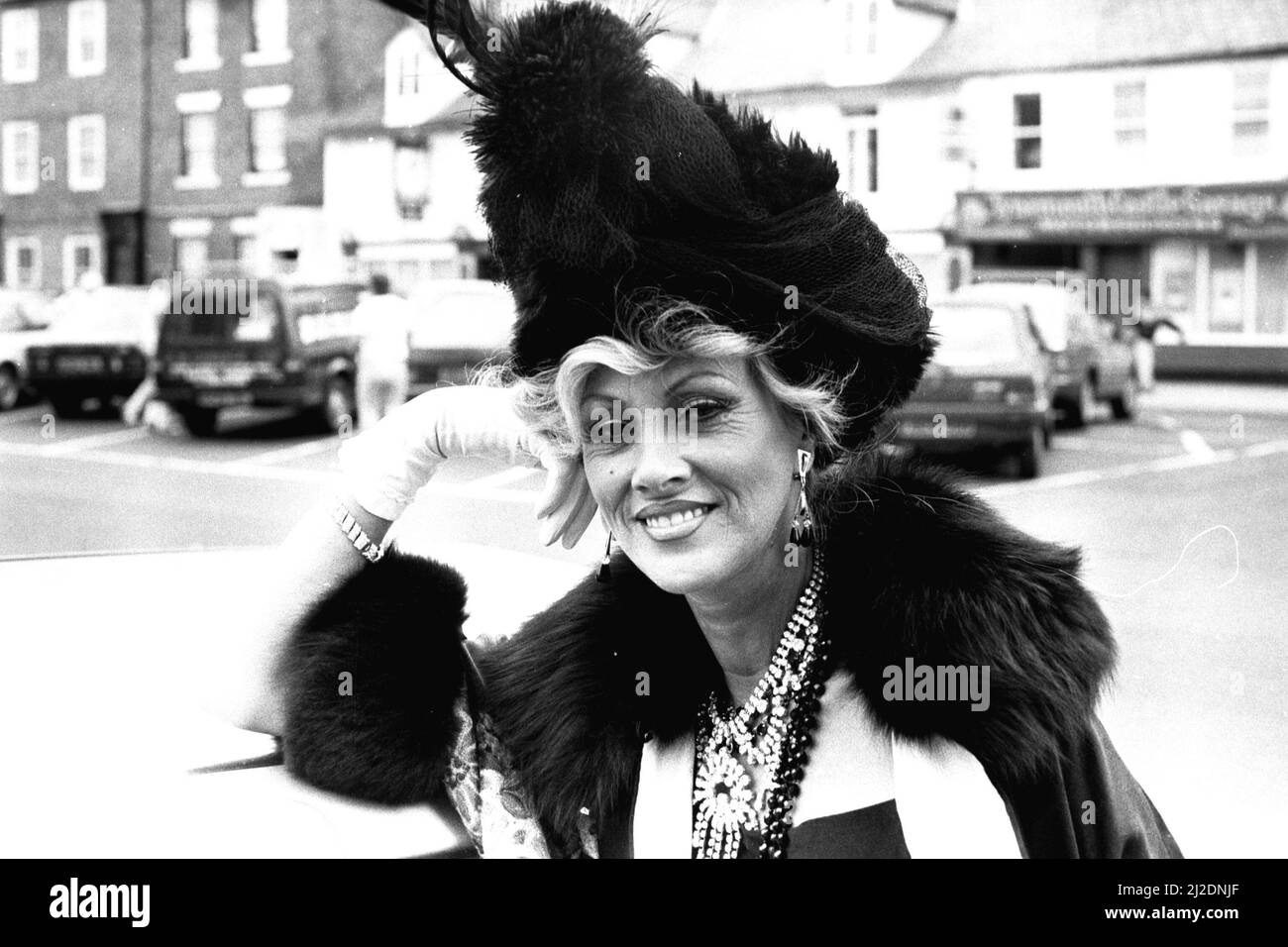 Actress Sue Lloyd in Tynemouth on 30th July 1986 dressed in her costume ...