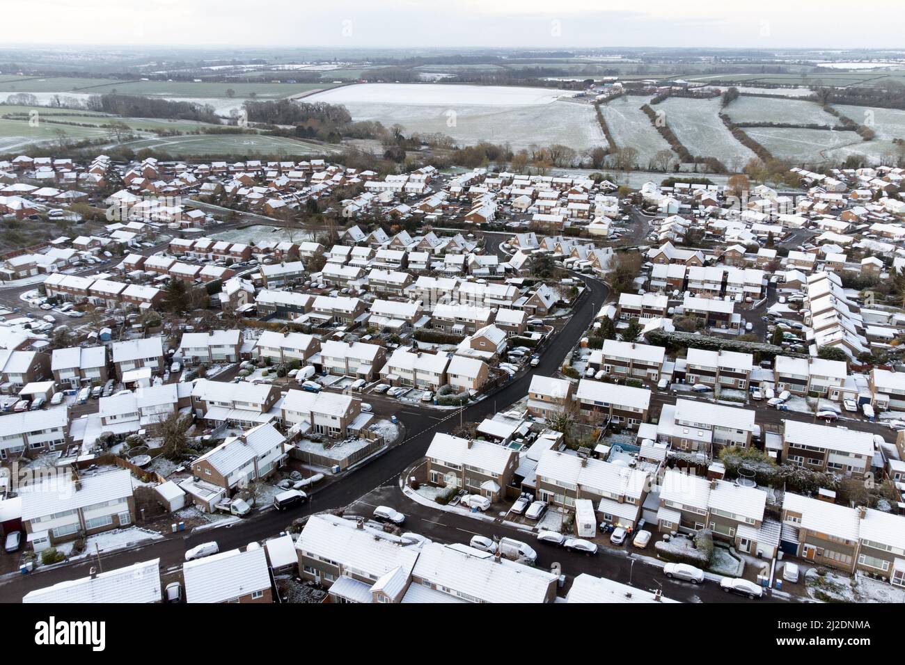 A dusting of snow across Rothwell in Northamptonshire. Picture date ...