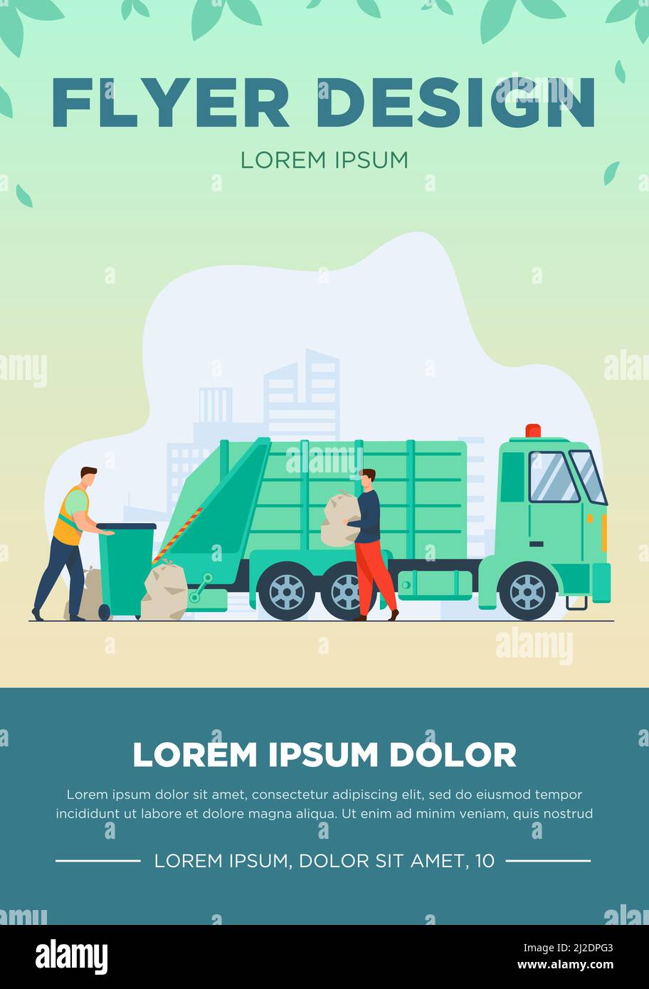 Trash pickup worker cleaning dustbin at truck. Man carrying trash in