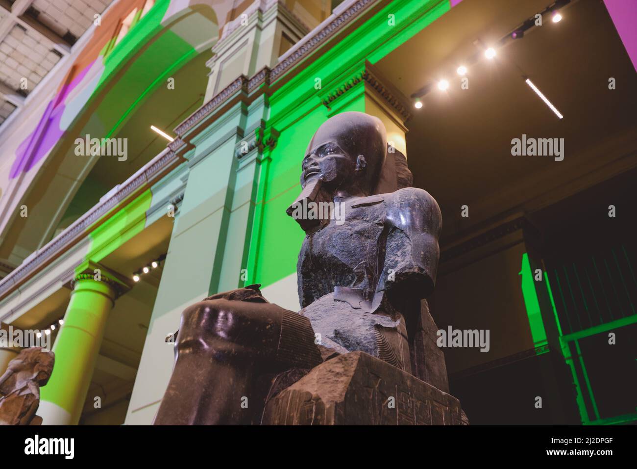 Big Stone Ancient Egyptian statues in the Cairo Egyptian Museum, the