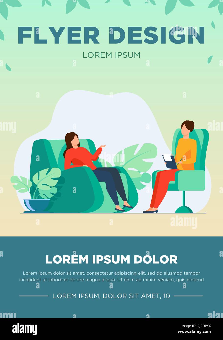 Woman visiting psychologist office. Patient sitting in armchair and