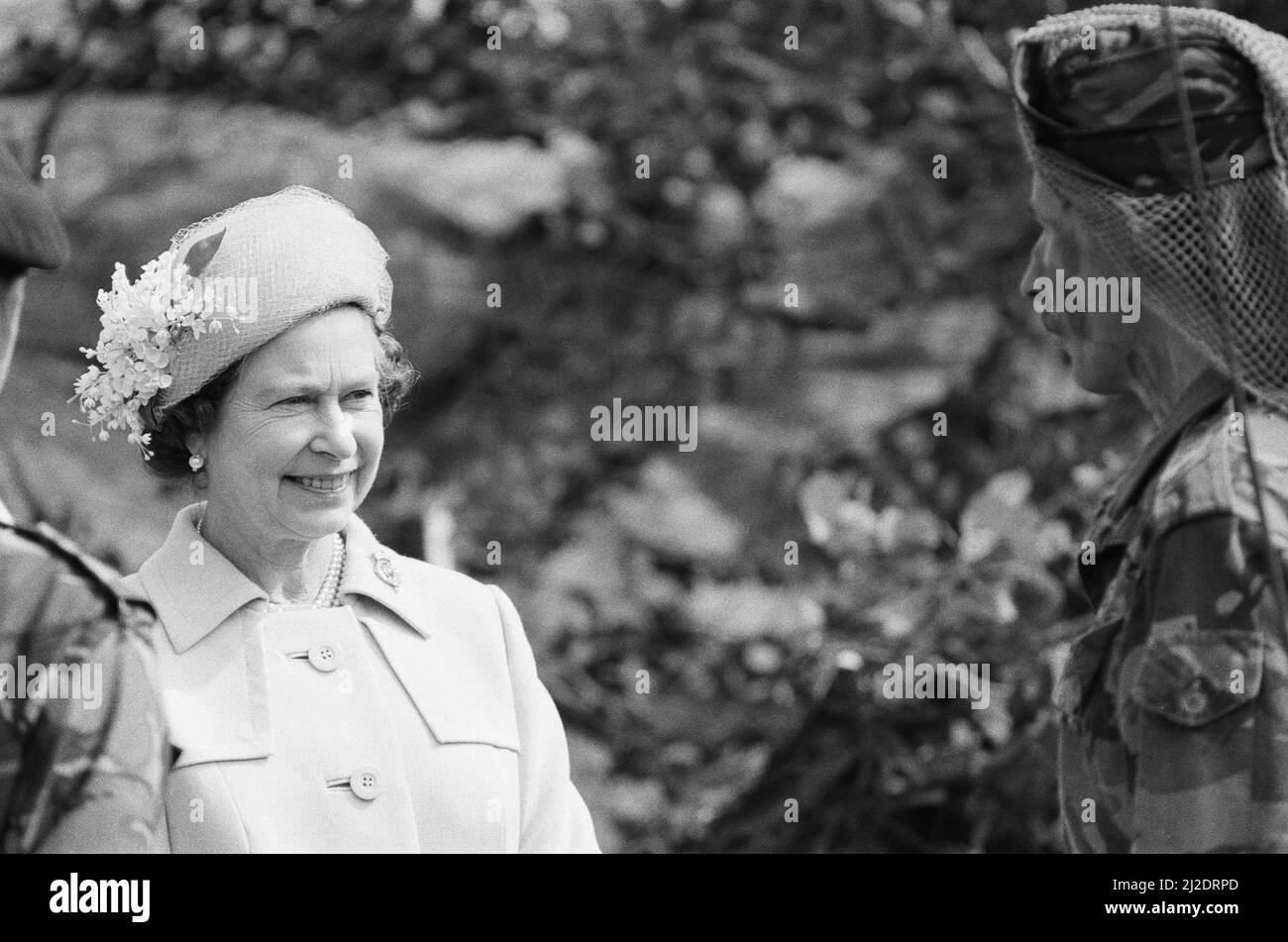 Queen Elizabeth II visits Altcar Training Camp in Hightown, Merseyside ...