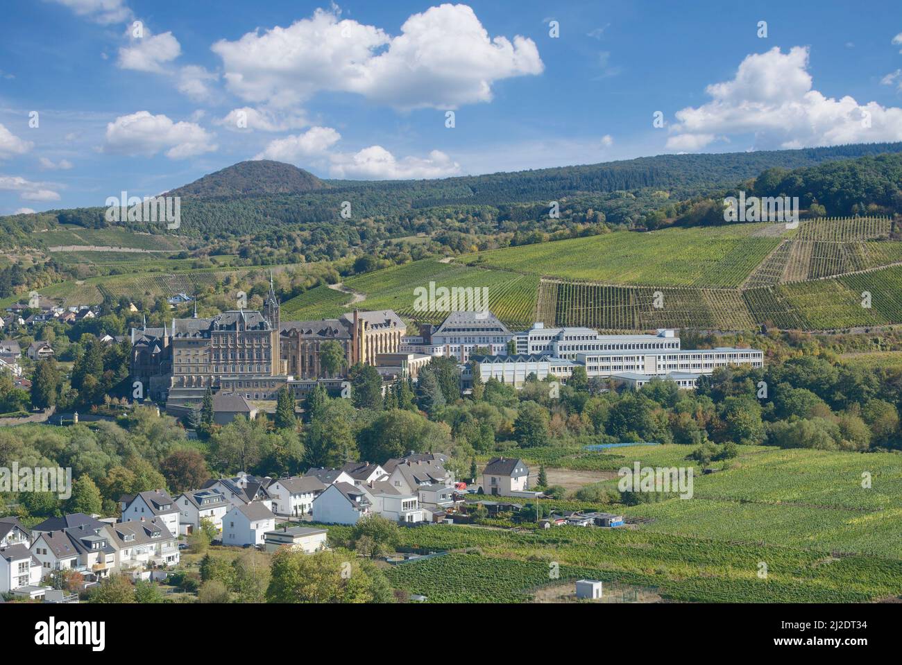 Bad Neuenahr-Ahrweiler with Kalvarienberg Monastery,Ahrtal,Rhineland-Palatinate,Germany Stock Photo