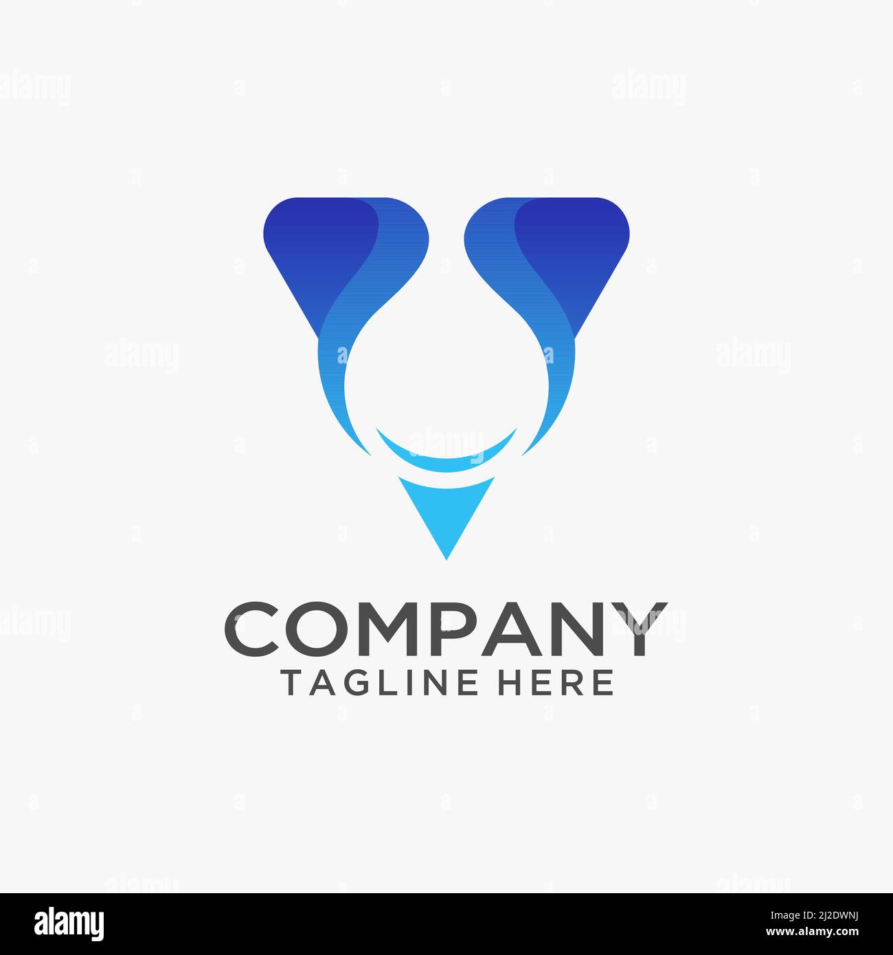 Triangle logo design with water drop space Stock Vector