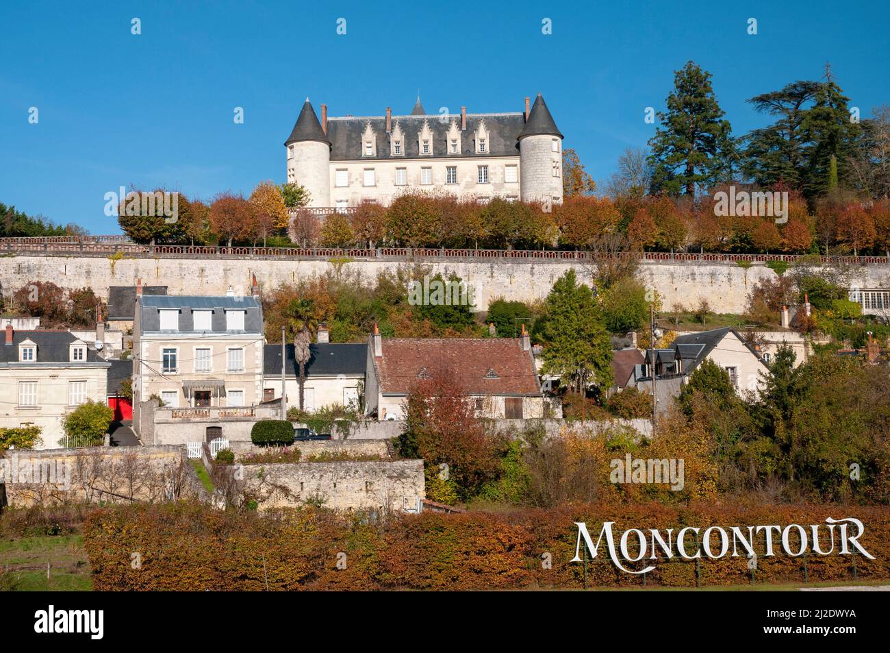 Moncontour castle, Vouvray, Loire Valley listed as UNESCO World Heritage Site, Indre et Loire (37), Centre-Val de Loire region, France Stock Photo