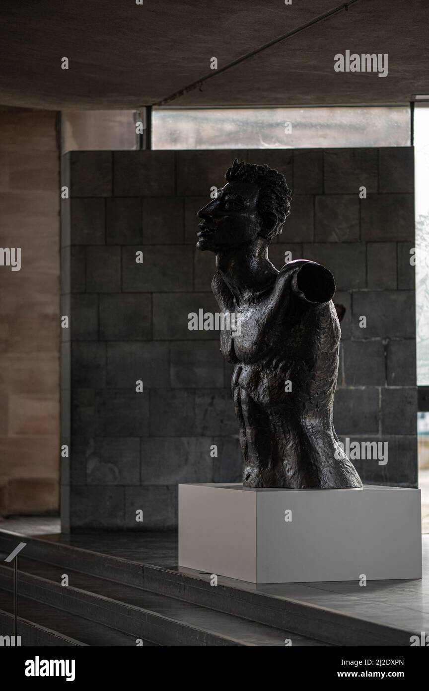 A Jacob Epstein bronze cast being exhibited in Coventry Cathedral. Stock Photo
