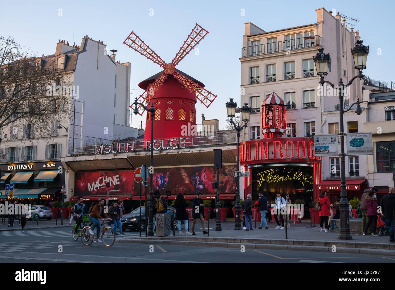 Paris, France - March 22, 2022 : The world famous Moulin Rouge cabaret in Paris France Stock Photo