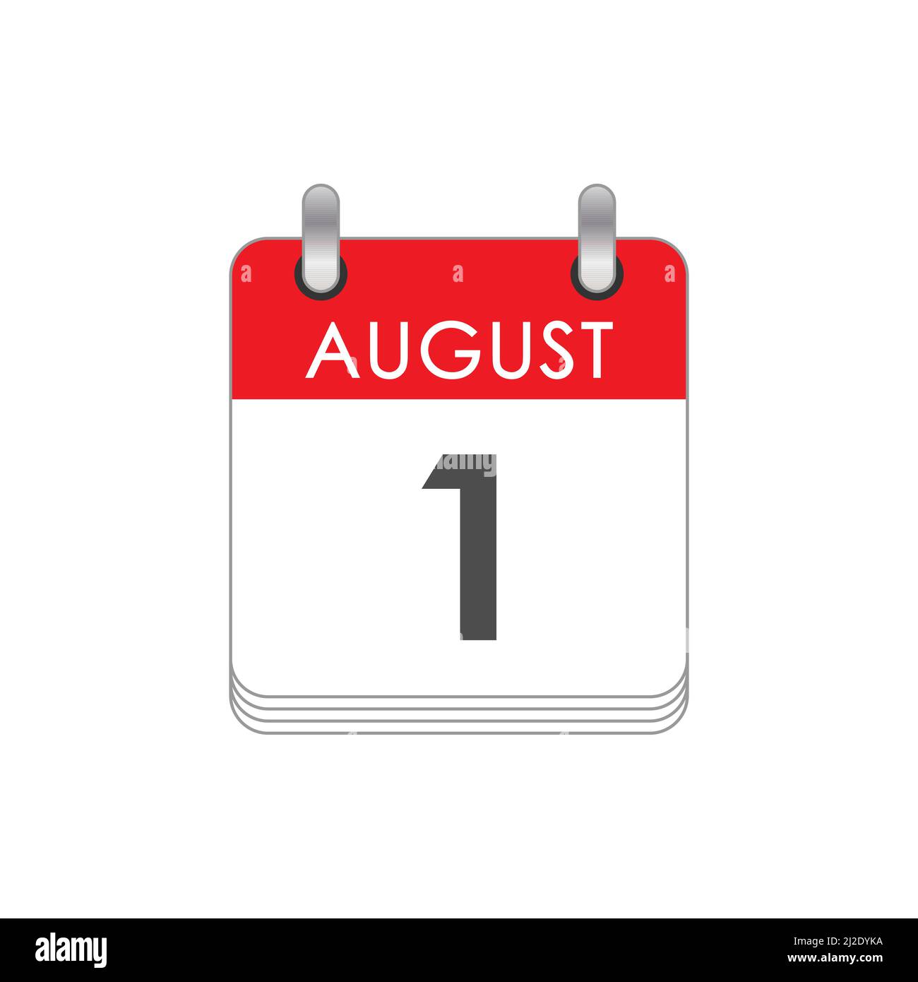 Agosto 1 - Calendar Icon - August 1. Vector illustration of Spanish  Calendar Leaf Stock Vector