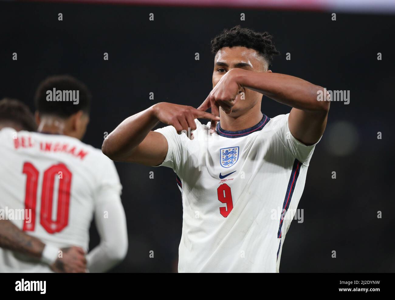 London UK 29th Mar 2022 Ollie Watkins E Celebrates Scoring The london-uk-29th-mar-2022-ollie-watkins-e-celebrates-scoring-the