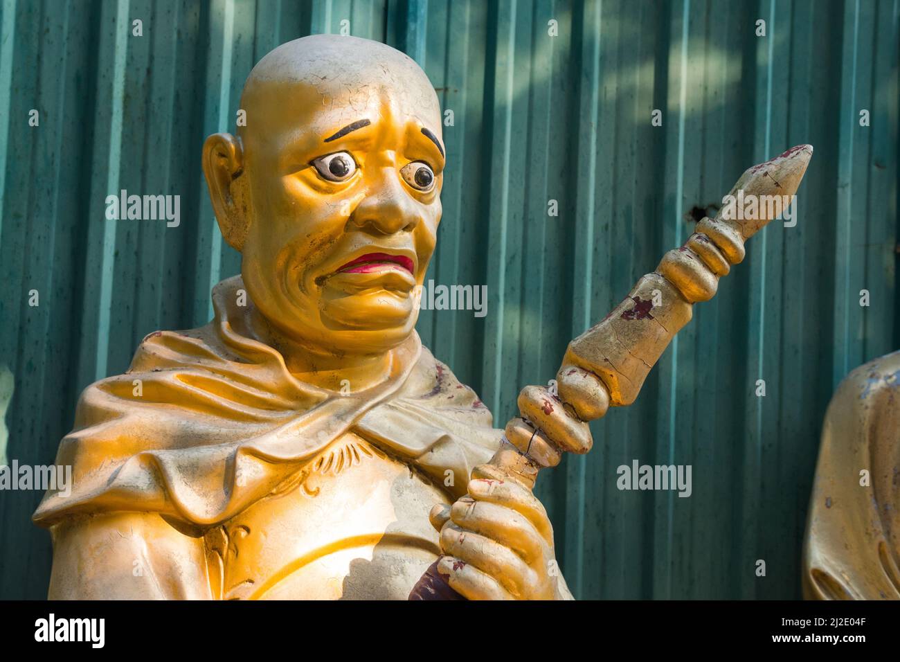 Beautiful buddha statue unique close shot. Golden sculpture
