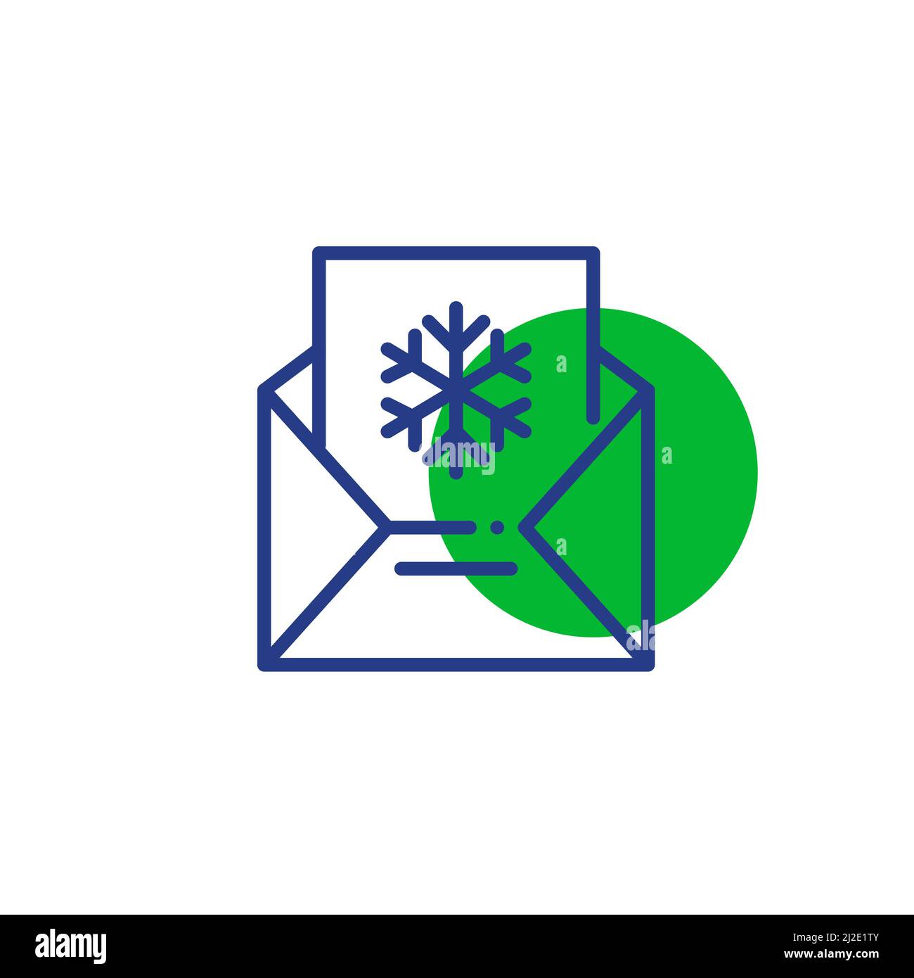Christmas mail. Greeting card with a snowflake in an envelope. Pixel ...