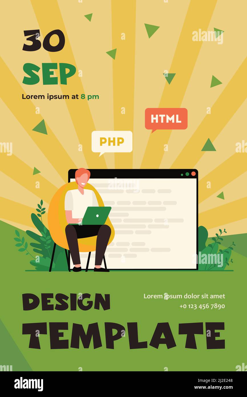Premium Vector  Software development web coding on laptop programming  concept website design coding remote work in home