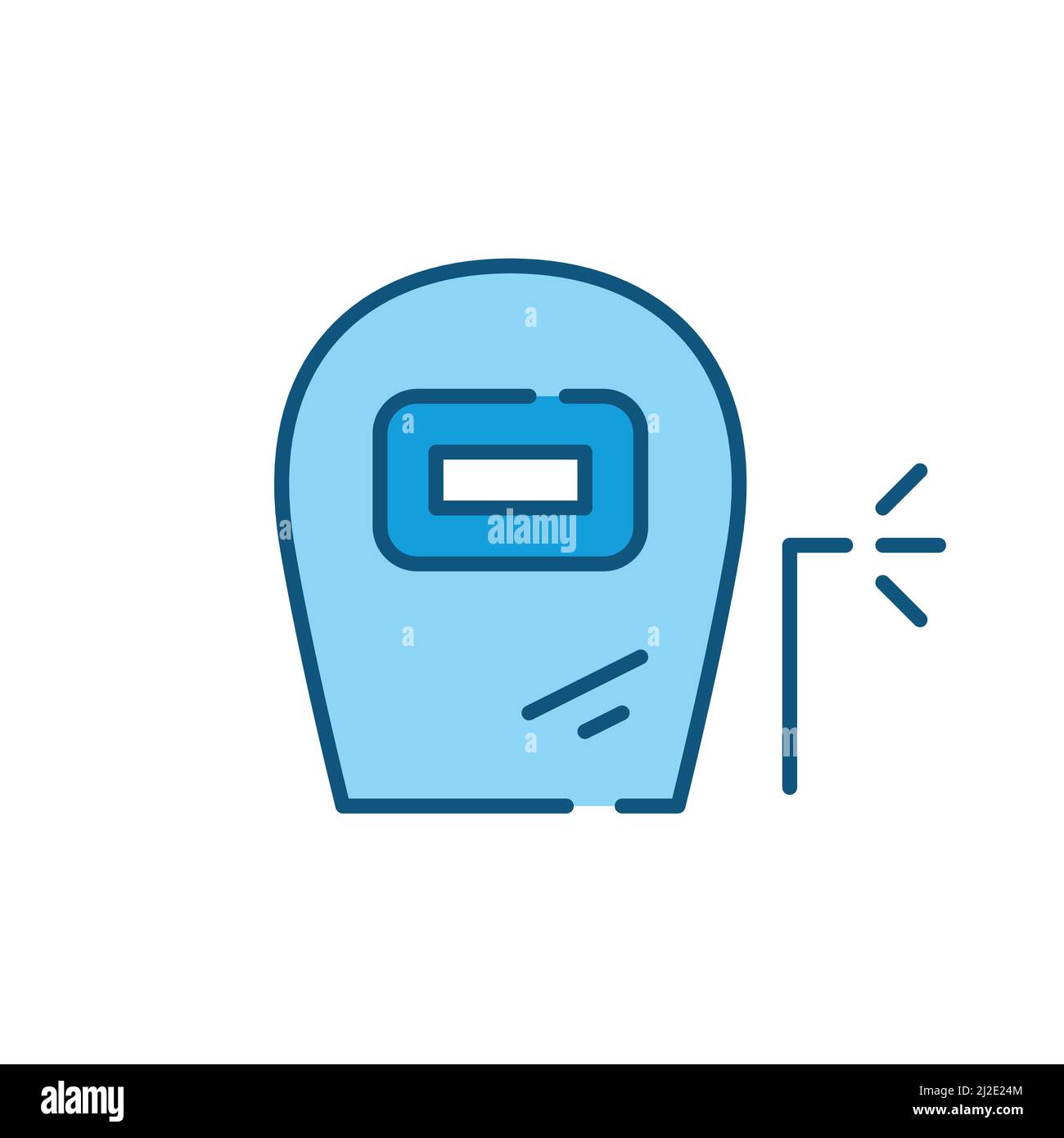 Welding helmet. Pixel perfect, editable stroke color icon Stock Vector