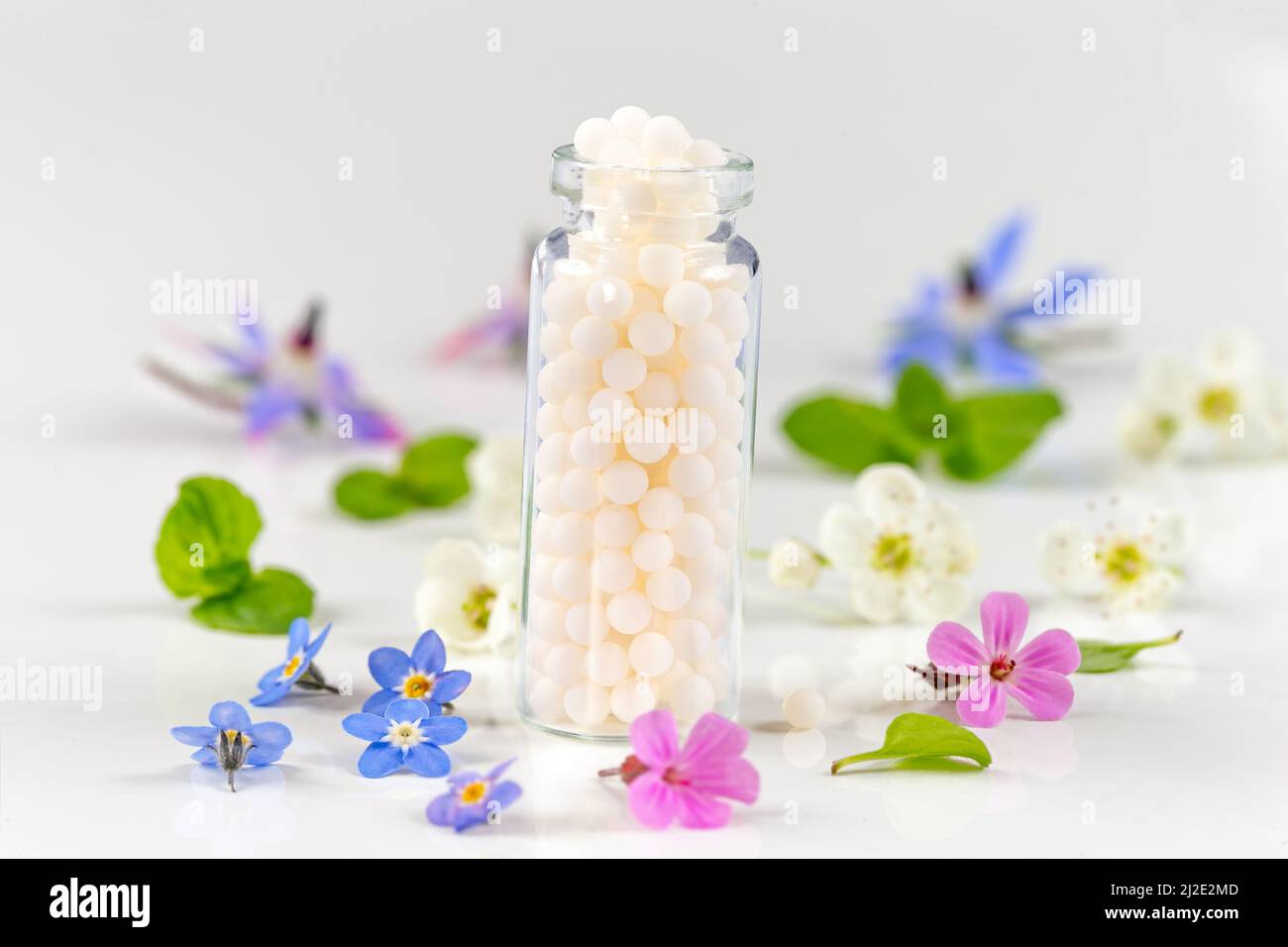 Homeopathic granules Stock Photo