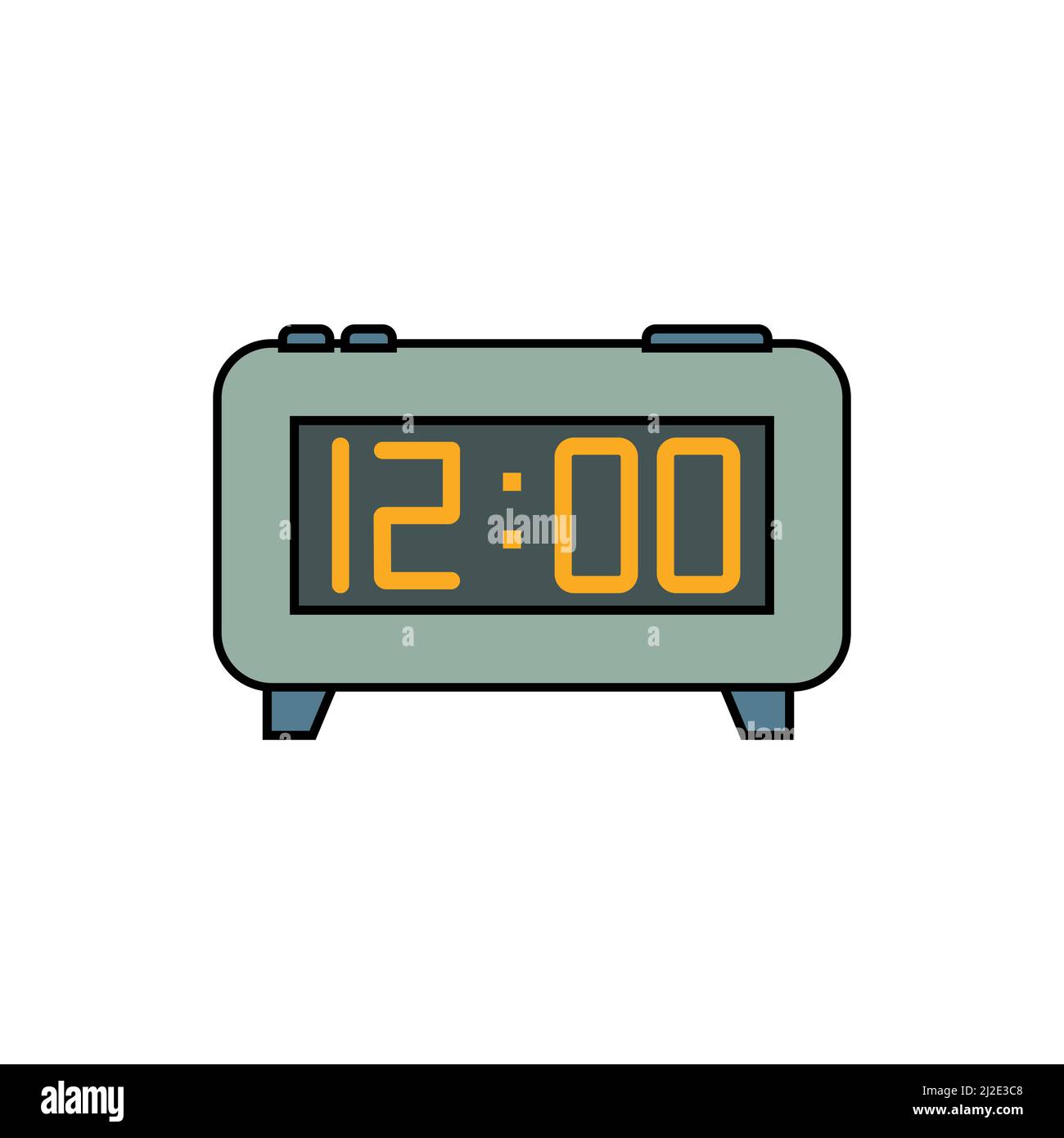 electronic clock isolated vector illustration on white background Stock ...