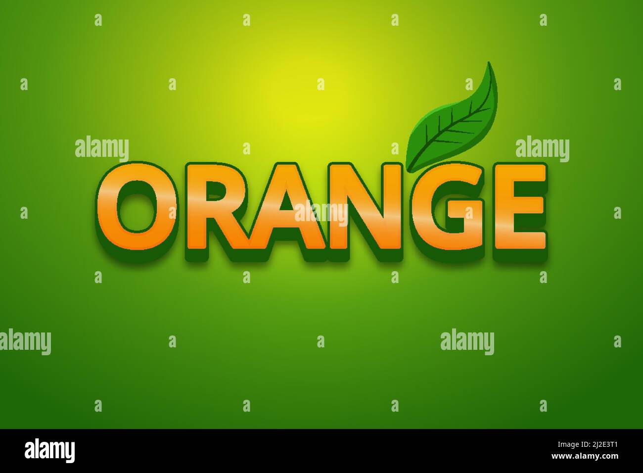 Editable text effects Orange , words and font can be changed Stock Vector