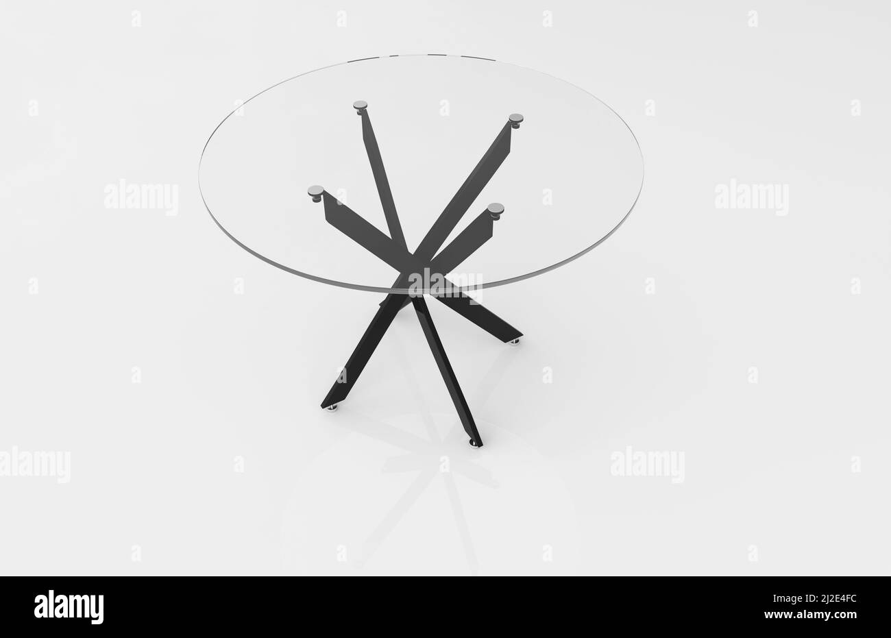 Round glass coffee table on light grey background Stock Photo Alamy