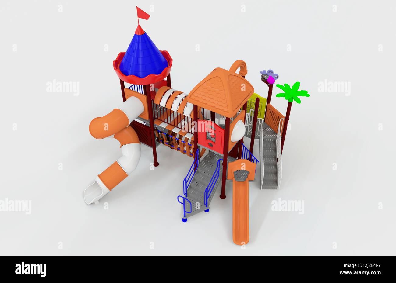The child slide is isolated on a white background Stock Photo - Alamy