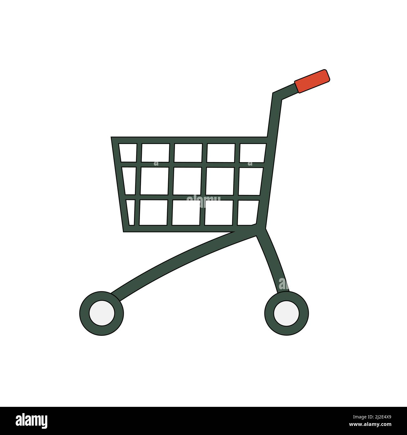 grocery empty basket color isolated vector illustration on a white