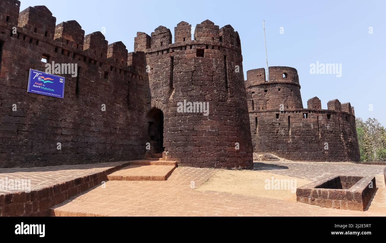 Entrance of Mirjan Fort, Uttara Kannada, Karnataka, India Stock Photo