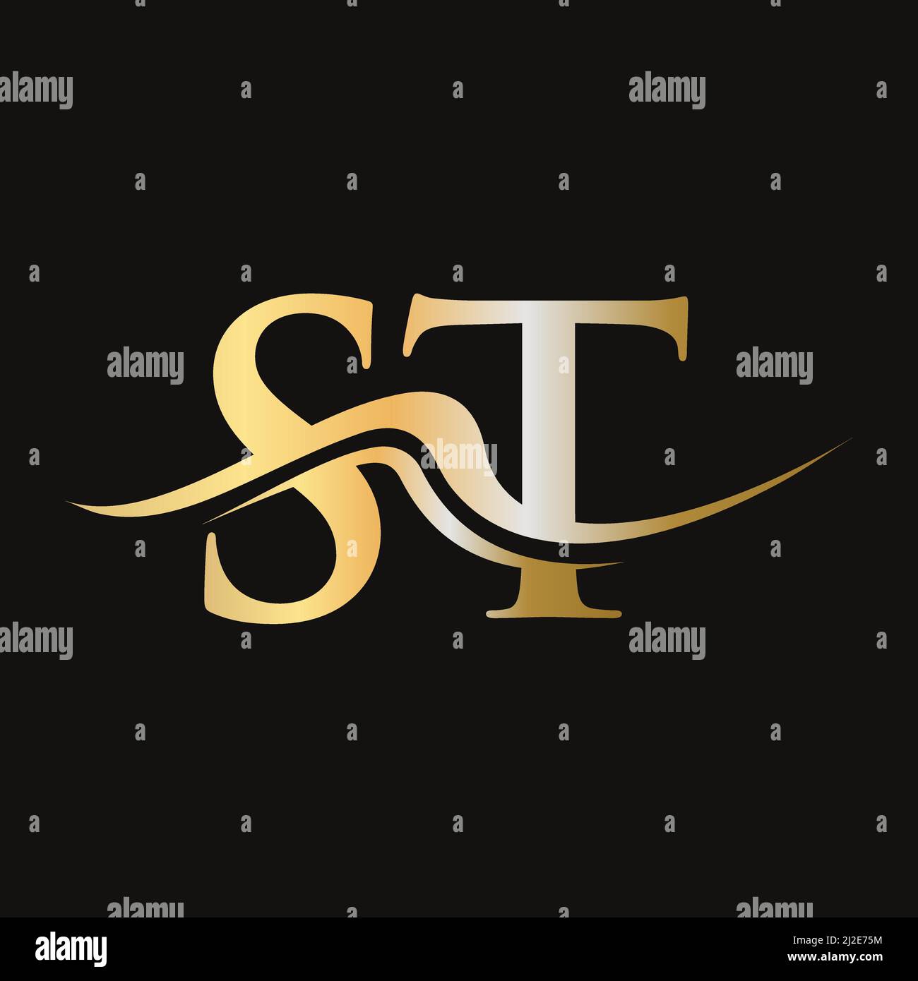 Letter st logo design initial st logotype template for business and